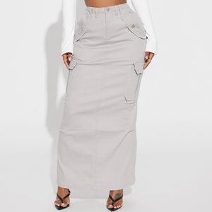 Syrian Cargo Maxi Skirt - Grey